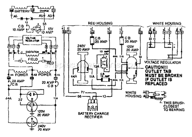 Page B Diagram and Parts List for 8920-0  Briggs and Stratton Generator